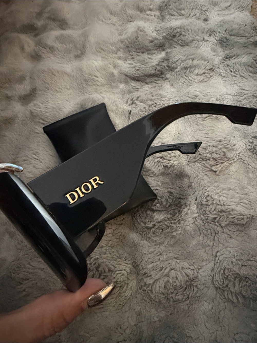Dior Black and Gold Shield Sunglasses - Picture 2 of 12
